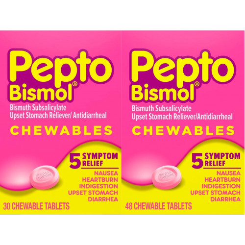 Viên nhai hỗ trợ rối loạn tiêu hóa, đau bụng đầy hơi Pepto Bismol Chewables